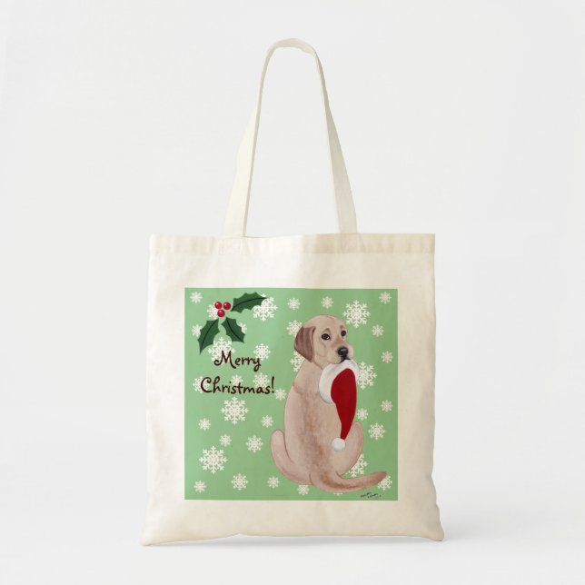 Gelbes Labrador mit Tragetasche (Vorne)