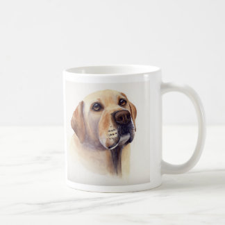 Gelbes Labrador mit Zuchtinformationstext Kaffeetasse