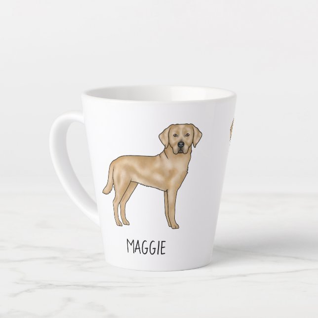 Gelbes Labrador Niedlicher Labrador Retriever Ihr  Milchtasse (Linke Ecke)