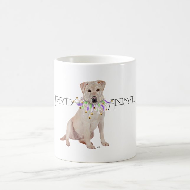 Gelbes Labrador-Party Tier Kaffeetasse (Mittel)