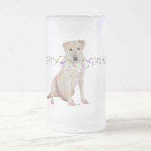 Gelbes Labrador-Party Tier Mattglas Bierglas