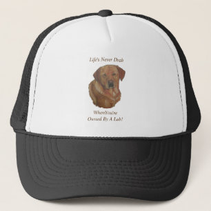 gelbes Labrador Retreider Hund Portrait Spaß Slog Truckerkappe