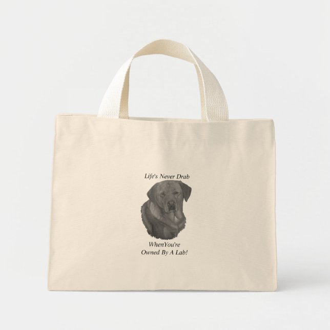 gelbes Labrador Retreider Hundportrait Spaß Slogan Mini Stoffbeutel (Vorne)