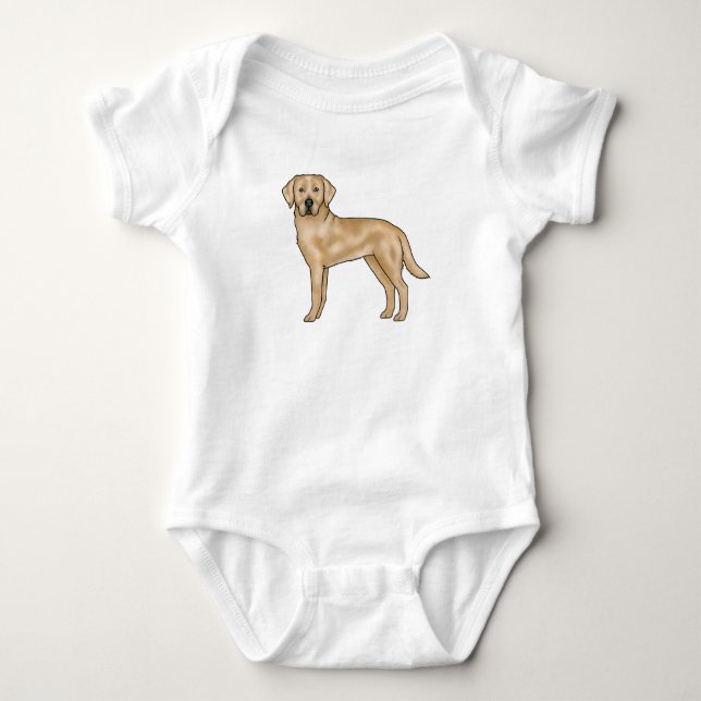 Gelbes Labrador Retriever Cartoon Labrador Dog Pup Baby Strampler (Vorderseite)
