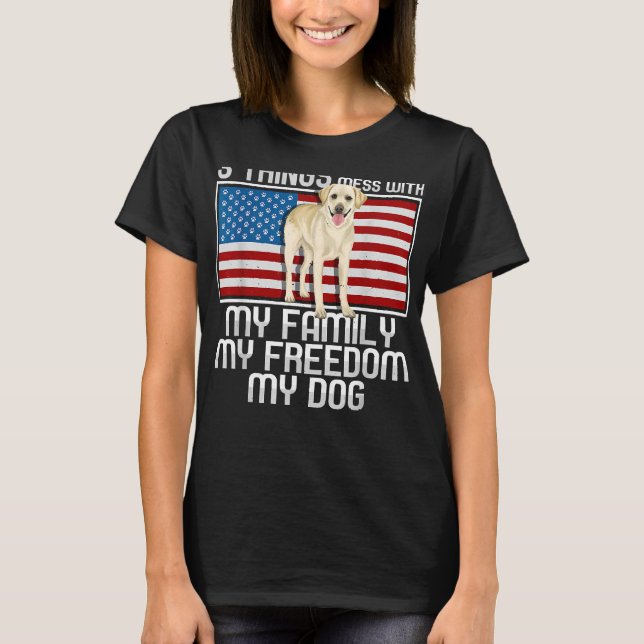 Gelbes Labrador Retriever Hund 3 Dinge T-Shirt (Vorderseite)