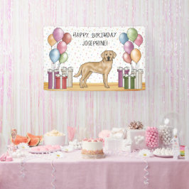 Gelbes Labrador Retriever Hund farbenfrohe Geburt Banner