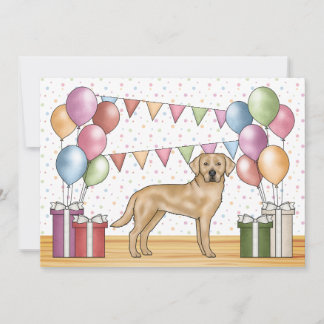Gelbes Labrador Retriever Hund farbenfrohe Geburt Einladung