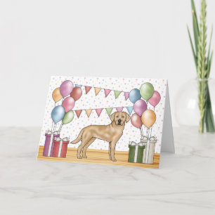 Gelbes Labrador Retriever Hund farbenfrohe Geburt Karte