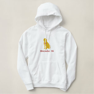Gelbes Labrador Retriever Hund Herzdetails Bestickter Hoodie