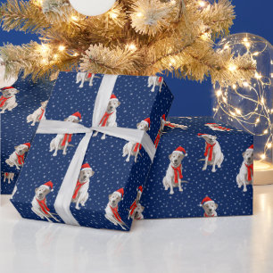 Gelbes Labrador Retriever in der Weihnachtsmannmüt Geschenkpapier