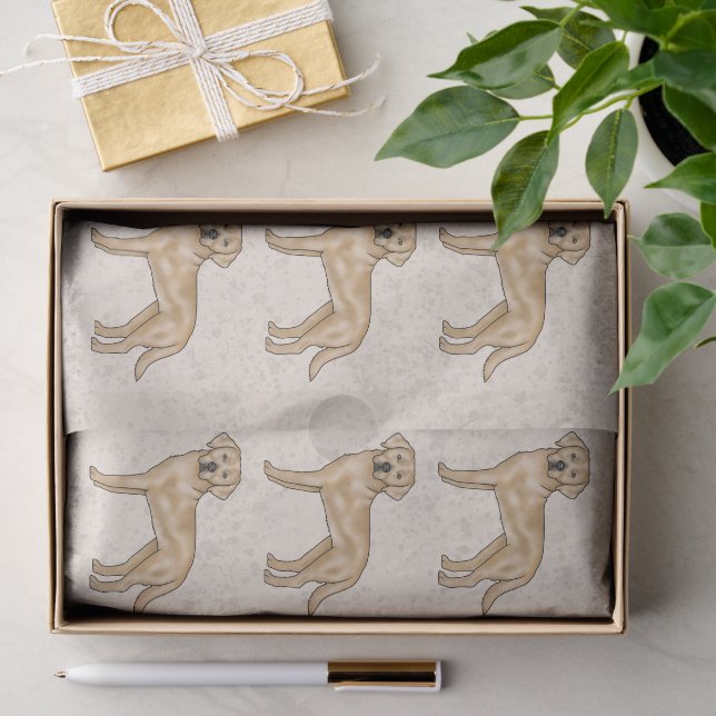 Gelbes Labrador Retriever Labrador Dog Print Patte Seidenpapier (Geschenk)