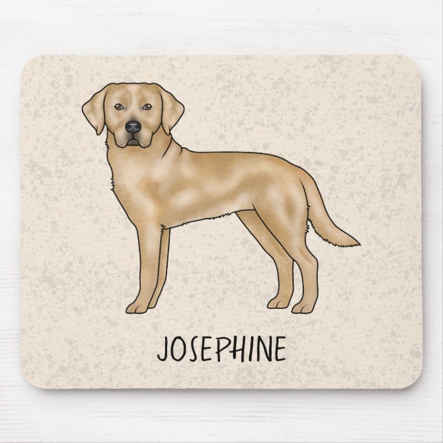 Gelbes Labrador Retriever Labrador Hund und Indivi Mousepad (Vorne)