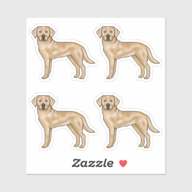 Gelbes Labrador Retriever Niedlicher Cartoon Labra Aufkleber (Blatt)