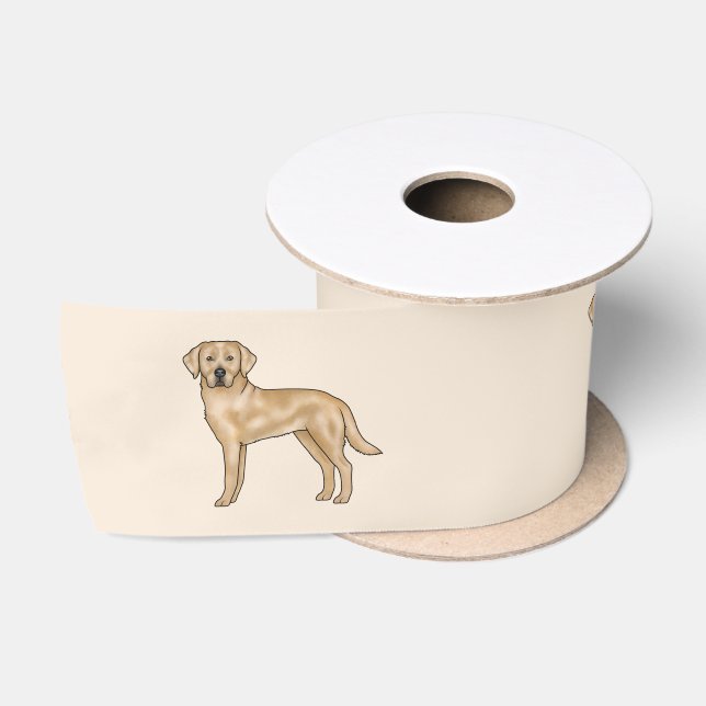 Gelbes Labrador Retriever Niedlicher Cartoon Labra Satinband (Spule)