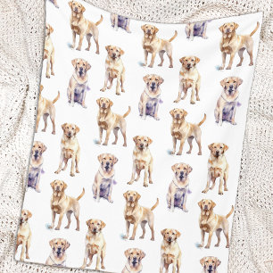 Gelbes Labrador Retriever Pattern Hund Lover Fleecedecke
