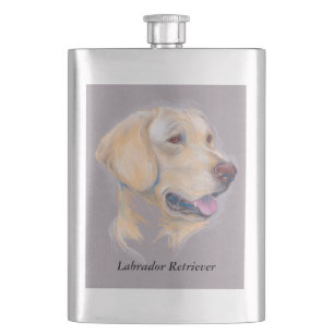 Gelbes Labrador retriever-Porträt Flachmann