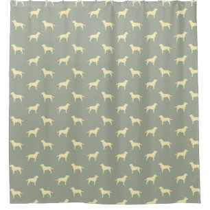 Gelbes Labrador-Retriever-Silhouette-Muster Duschvorhang