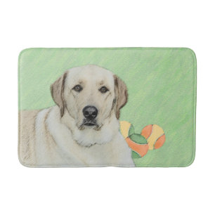 Gelbes Labrador Retriever & Tennis Balls Malerei Badematte