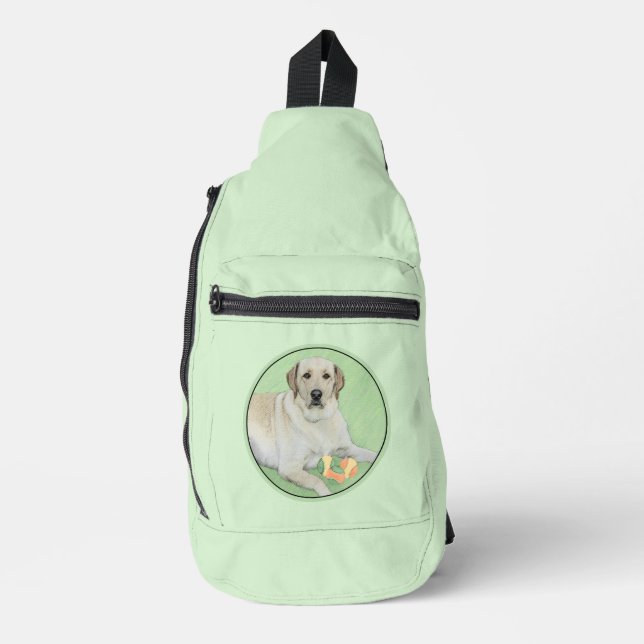 Gelbes Labrador Retriever & Tennis Balls Malerei Crossbody Bag (Vorderseite)