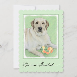 Gelbes Labrador Retriever & Tennis Balls Malerei Einladung