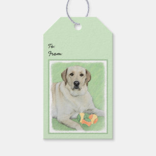 Gelbes Labrador Retriever & Tennis Balls Malerei Geschenkanhänger