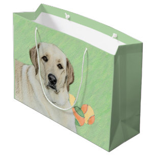Gelbes Labrador Retriever & Tennis Balls Malerei Große Geschenktüte