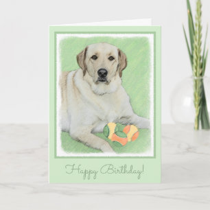 Gelbes Labrador Retriever & Tennis Balls Malerei Karte