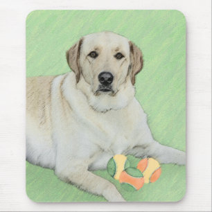 Gelbes Labrador Retriever & Tennis Balls Malerei Mousepad