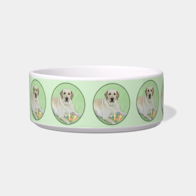 Gelbes Labrador Retriever & Tennis Balls Malerei Napf (Links)