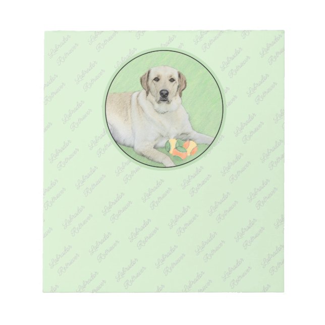 Gelbes Labrador Retriever & Tennis Balls Malerei Notizblock (Vorderseite)