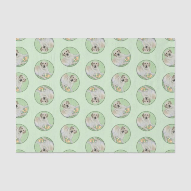 Gelbes Labrador Retriever & Tennis Balls Malerei Seidenpapier (Vorderseite)