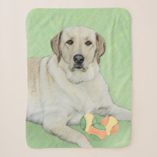 Gelbes Labrador Retriever & Tennis Balls Malerei Sherpadecke