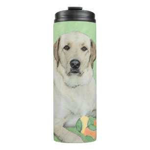Gelbes Labrador Retriever & Tennis Balls Malerei Thermosbecher