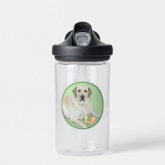 Gelbes Labrador Retriever & Tennis Balls Malerei Trinkflasche (Vorne)
