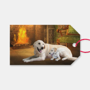 Gelbes labrador retriever-Weihnachten Geschenkanhänger