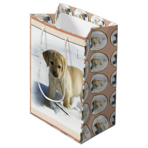 Gelbes Labrador retriever-Weihnachten Mittlere Geschenktüte