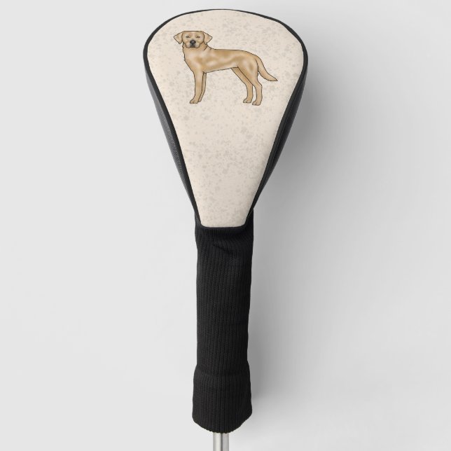 Gelbes Labrador Retriever Zeichnend Niedlicher Car Golf Headcover (Vorderseite)