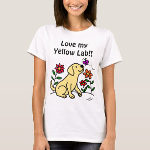 Gelbes Labrador und Grün T-Shirt