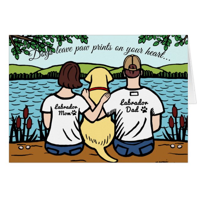 Gelbes Labrador und Mama und Vater (Vorderseite (Horizontal))