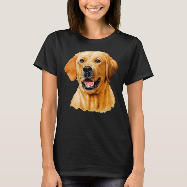 Gelbes Labrador-Vollbild T-Shirt (Vorderseite)