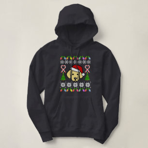 Gelbes Labrador-Welpen-Weihnachtsmuster Hoodie