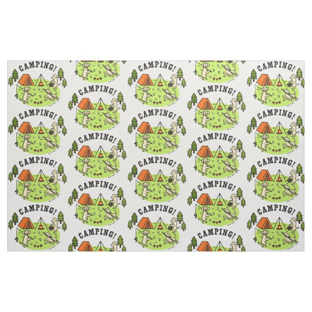 Gelbes Labradors Campings-Gewebe Stoff (Fat Quarter (45,7 x 55,9 cm))
