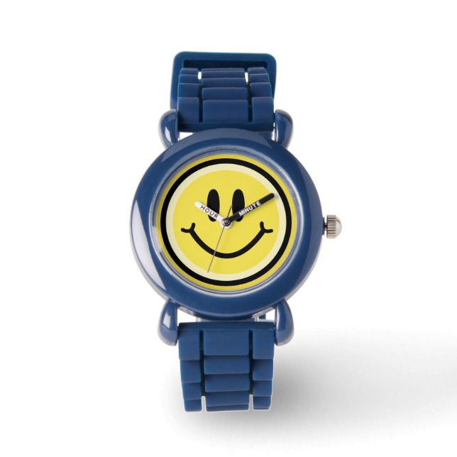 Gelbes Lächeln Armbanduhr (Vorderseite)