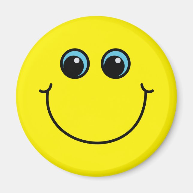 Gelbes lächelndes Emoji-Gesicht Magnet (Vorne)