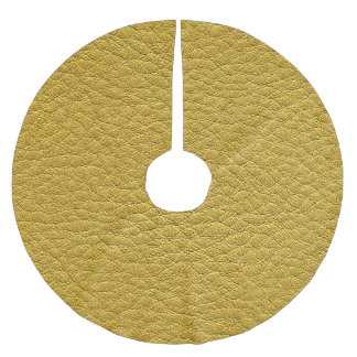 Gelbes Leder Textur Nahtlose Naht Polyester Weihnachtsbaumdecke