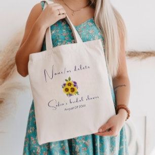 Gelbes lila Wildblume Sonnenblume Aquarell Tragetasche
