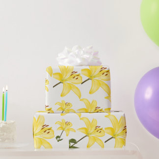 Gelbes Lily Matt Wrapping Paper Geschenkpapier