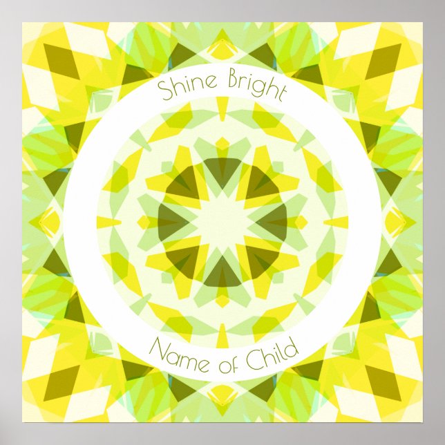 Gelbes Limettengrün Shine Helle Star Kinderzimmer  Poster (Vorne)