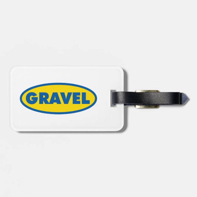 Gelbes Logo für Kegelradfahren Gepäckanhänger (Rückseite horizontal)