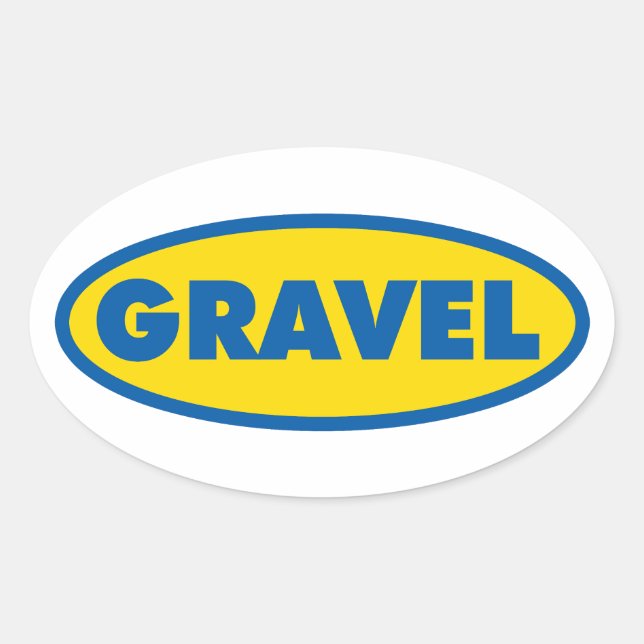 Gelbes Logo für Kegelradfahren Ovaler Aufkleber (Vorderseite)